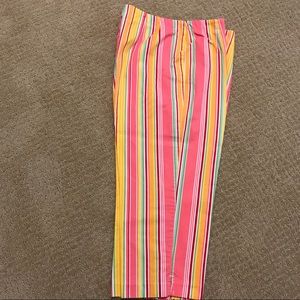 🔸 Liz Claiborne Striped Capri Pants - Size 14 Petite 🔸